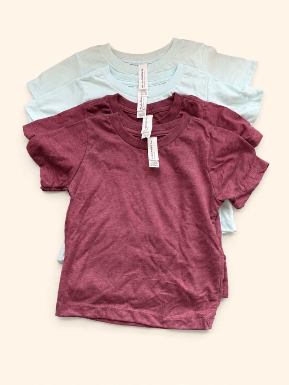 Bella + Canvas Kids 18-24M T-Shirt Bundle 4-Pack Heather & Blue Tees